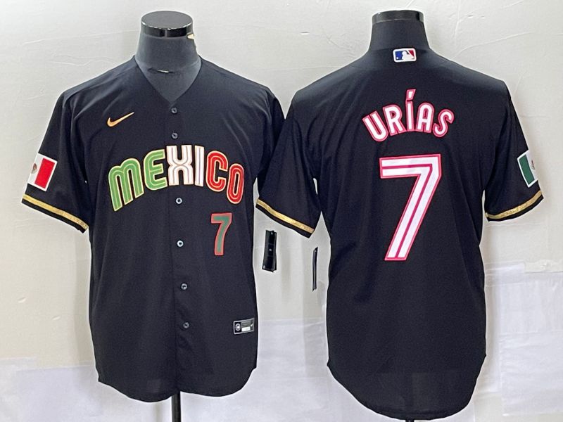 Men 2023 World Cub Mexico #7 Urias Black pink Nike MLB Jersey22->more jerseys->MLB Jersey